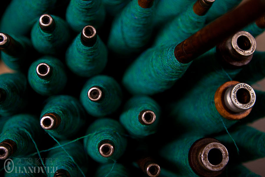 Bobbins for a large, vintage loom.