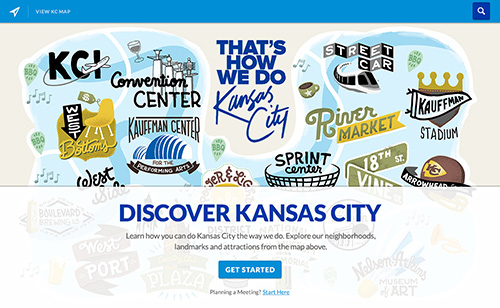 Screenshot of VisitKC.com/interactive-map.